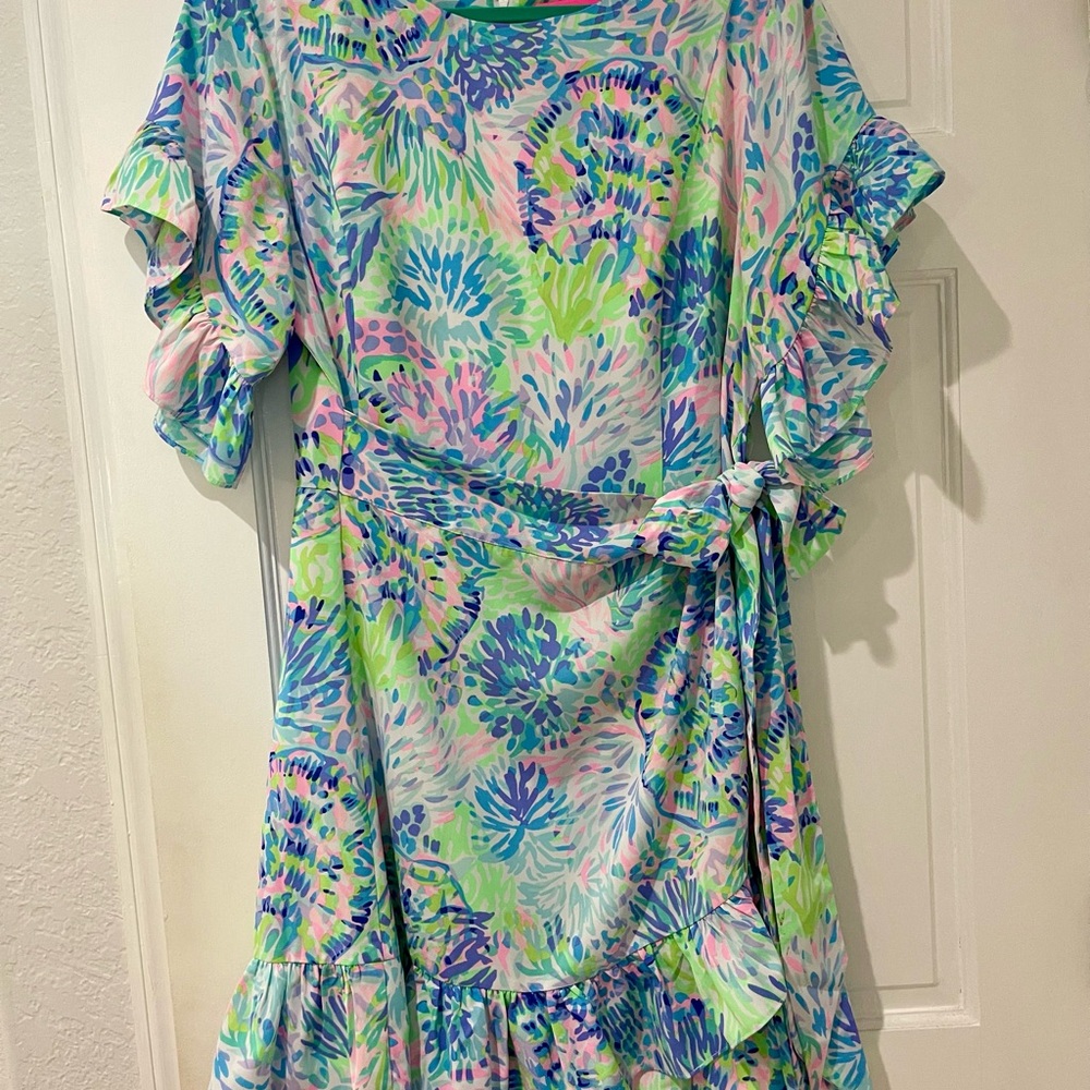 Lilly Pulitzer Colorful Floral Wrap Dress